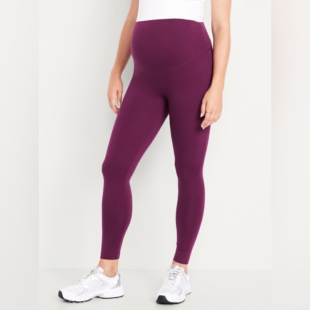 GAPFit Maternity Full Panel Leggings in Dark Mauve Size Small